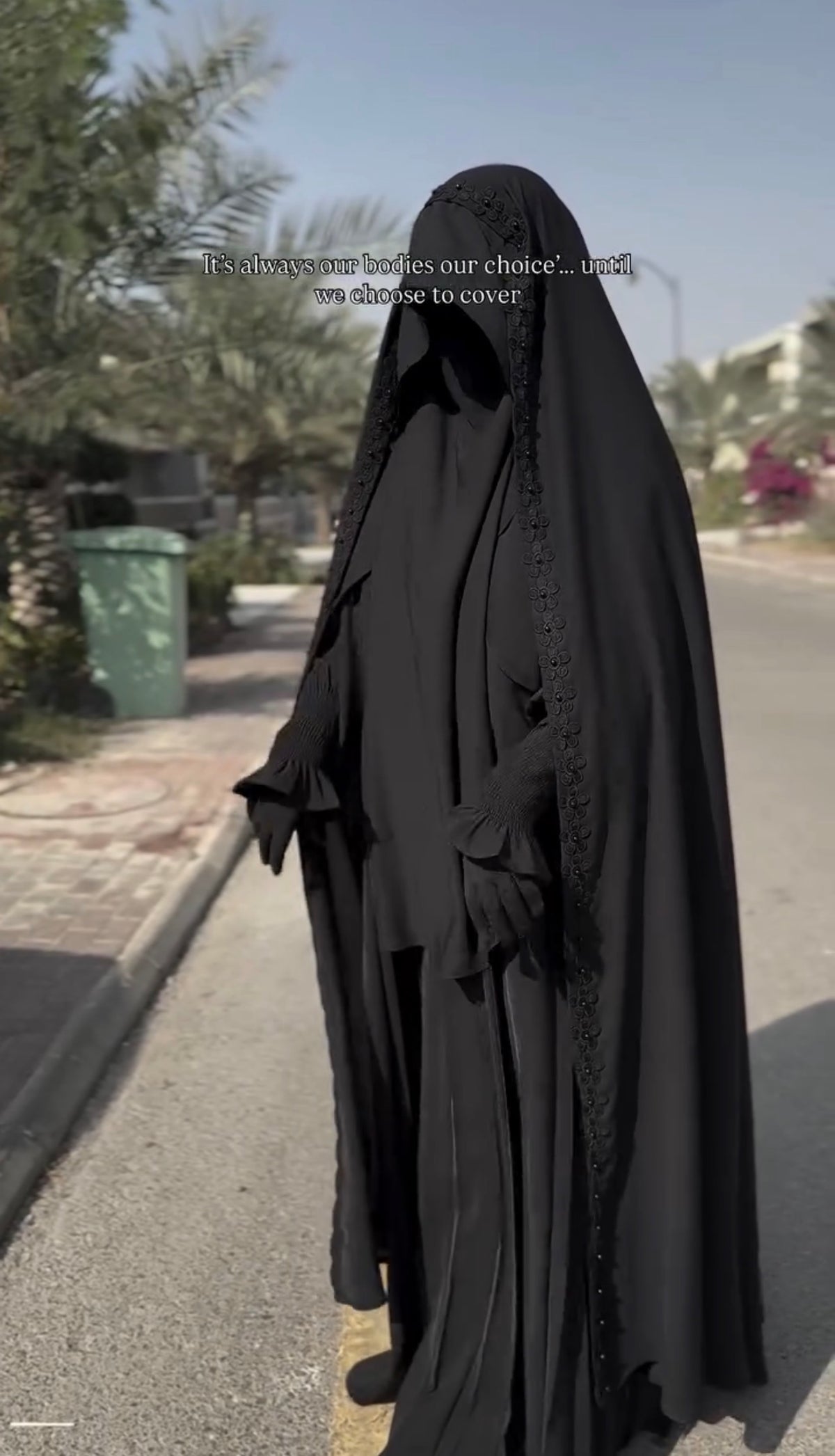 Black Rasheeda Embroidered Overhead Abaya – Floral Stitch Full Coverage Jilbab Abaya | Brand B Curated