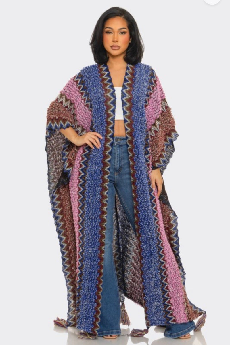 Sahara Sunset Knit Cardigan | Multicolor Modest Kimono – Brand B Curated