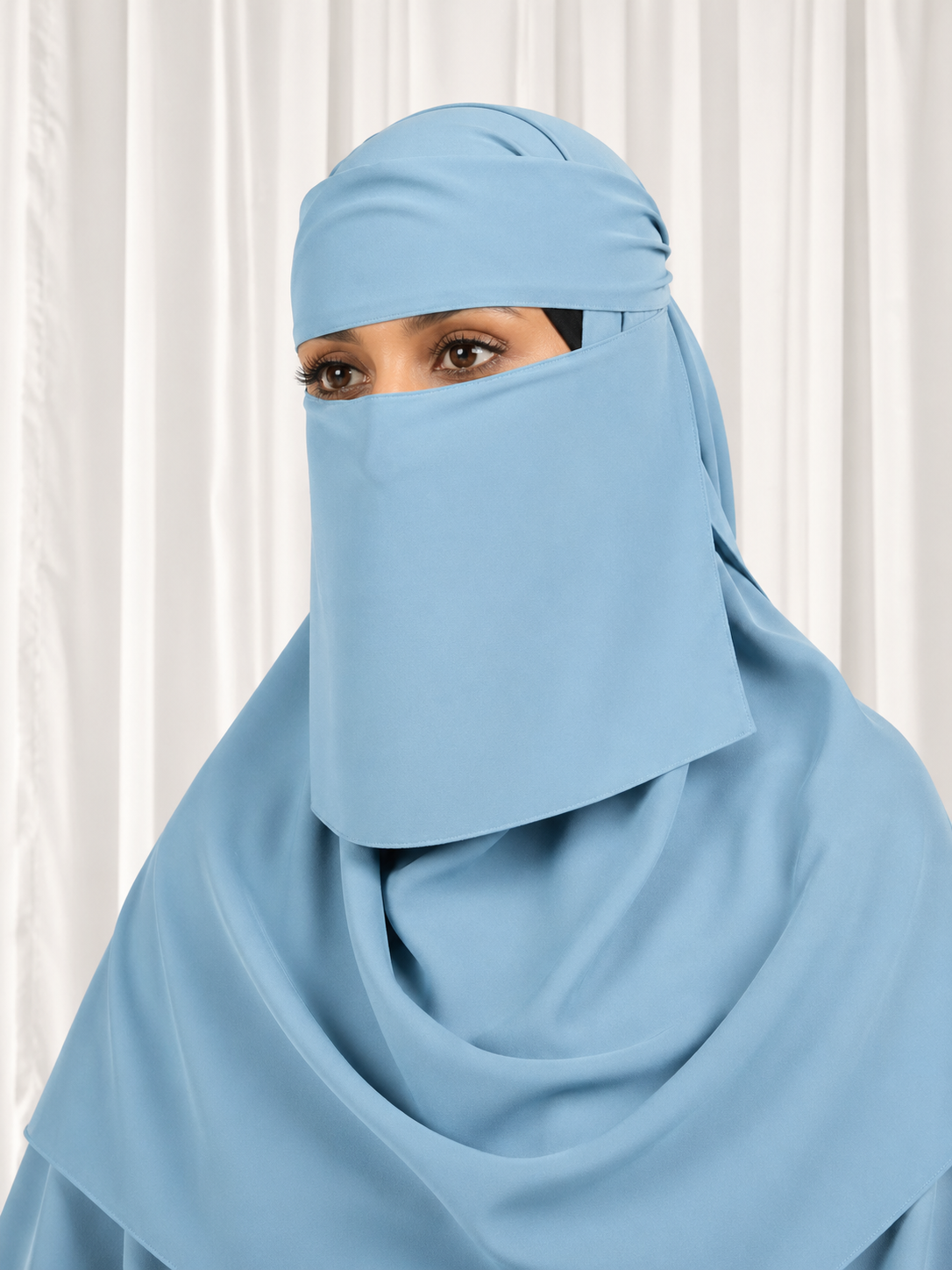 Sabr Niqab Set – 6” Structured Niqab & Khimar | Modest Full Coverage Veil | Burgundy