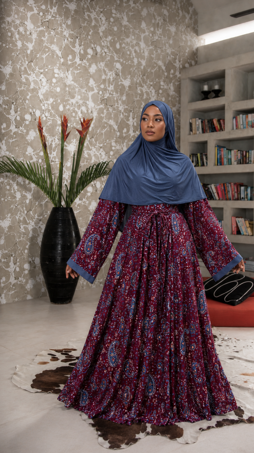 Bayisli (Paisley) Burgundy | Raha