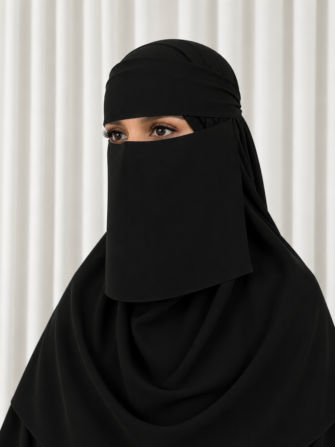 Sabr Niqab Set – 6” Structured Niqab & Khimar | Modest Full Coverage Veil | Burgundy