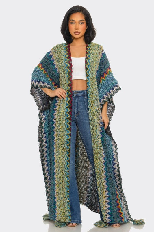 Ocean Mosaic Knit Cardigan | Modest Abaya Layer – Brand B Curated