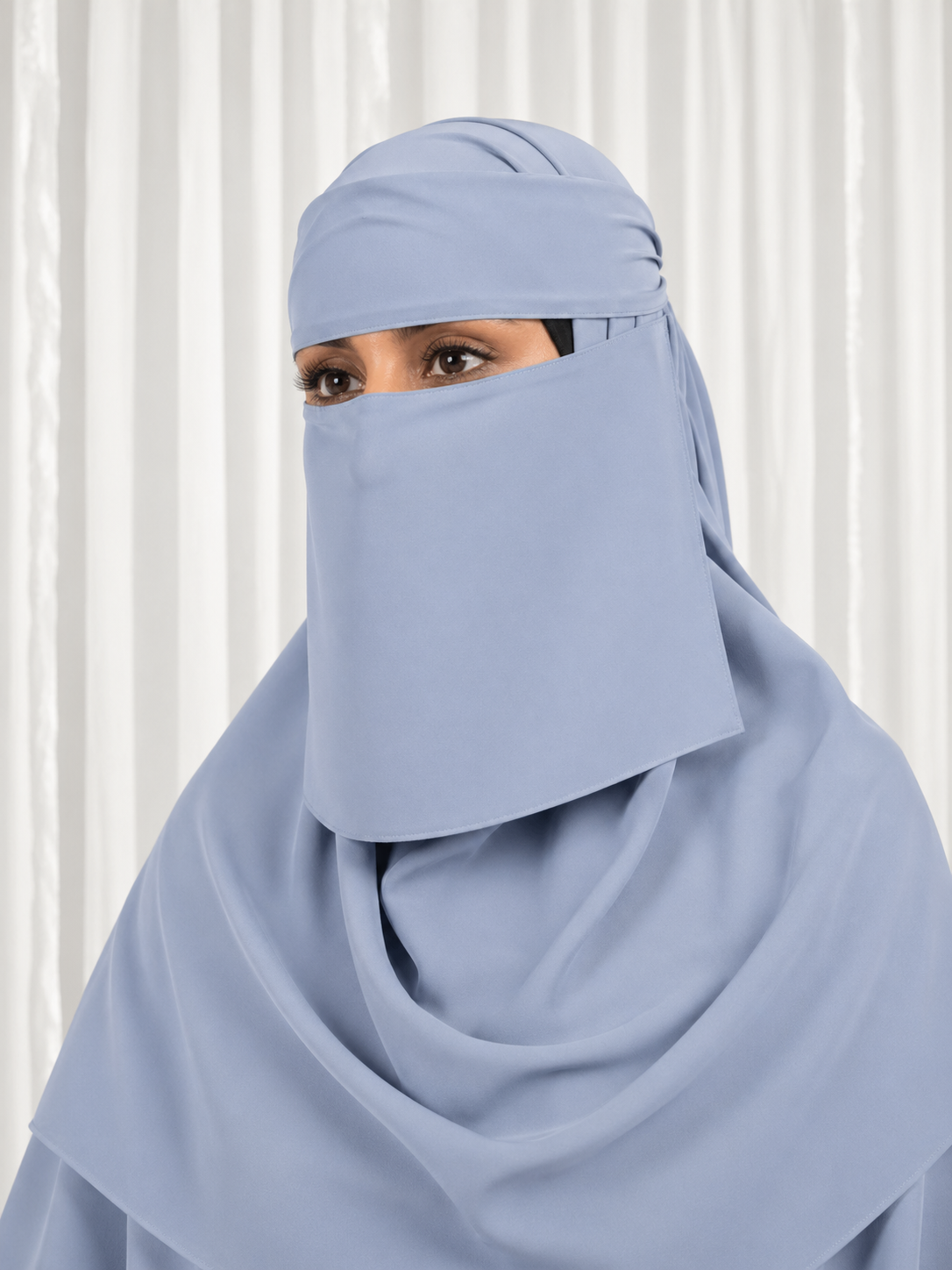 Sabr Niqab Set – 6” Structured Niqab & Khimar | Modest Full Coverage Veil | Burgundy