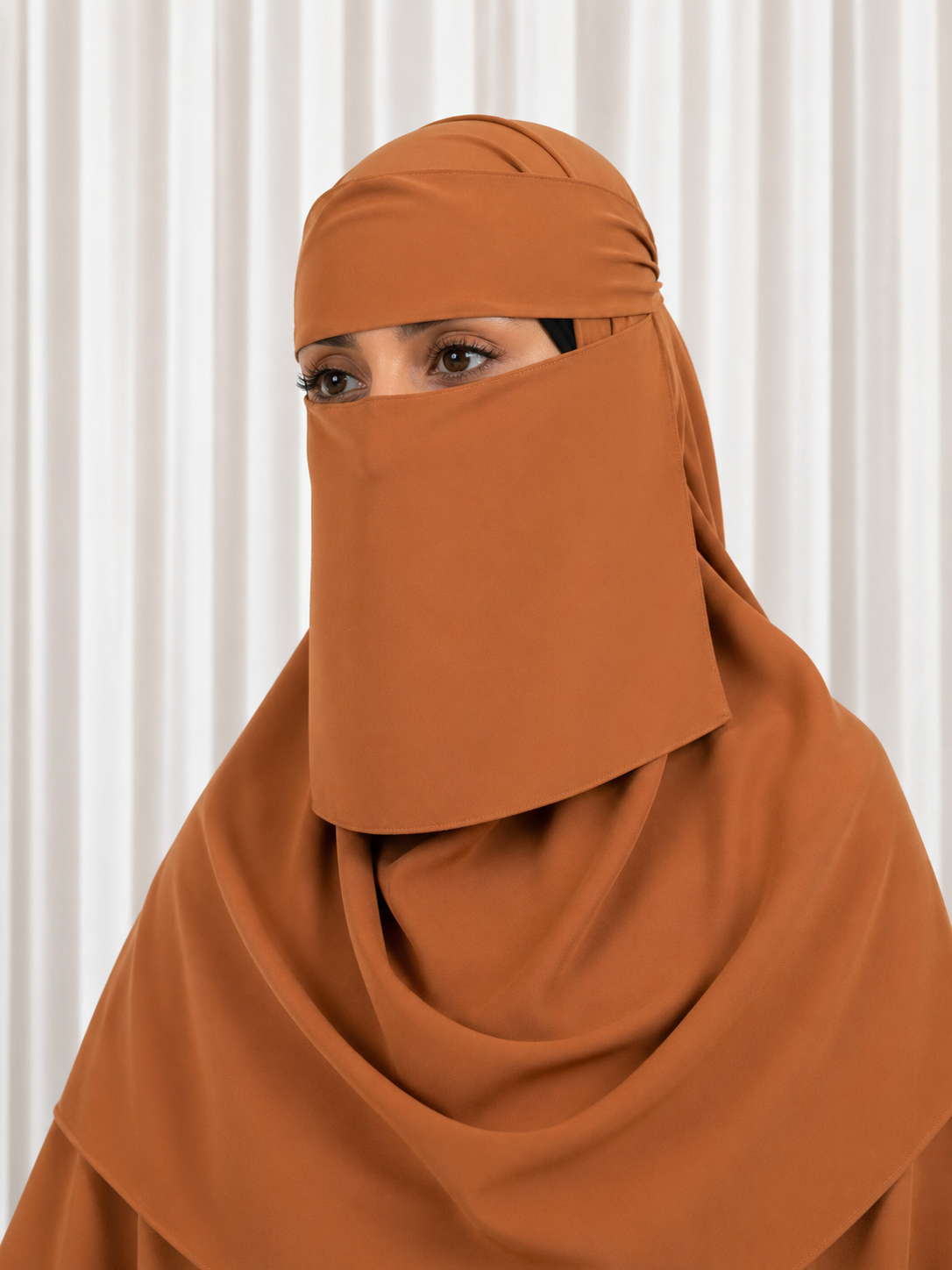 Sabr Niqab Set – 6” Structured Niqab & Khimar | Modest Full Coverage Veil | Burgundy
