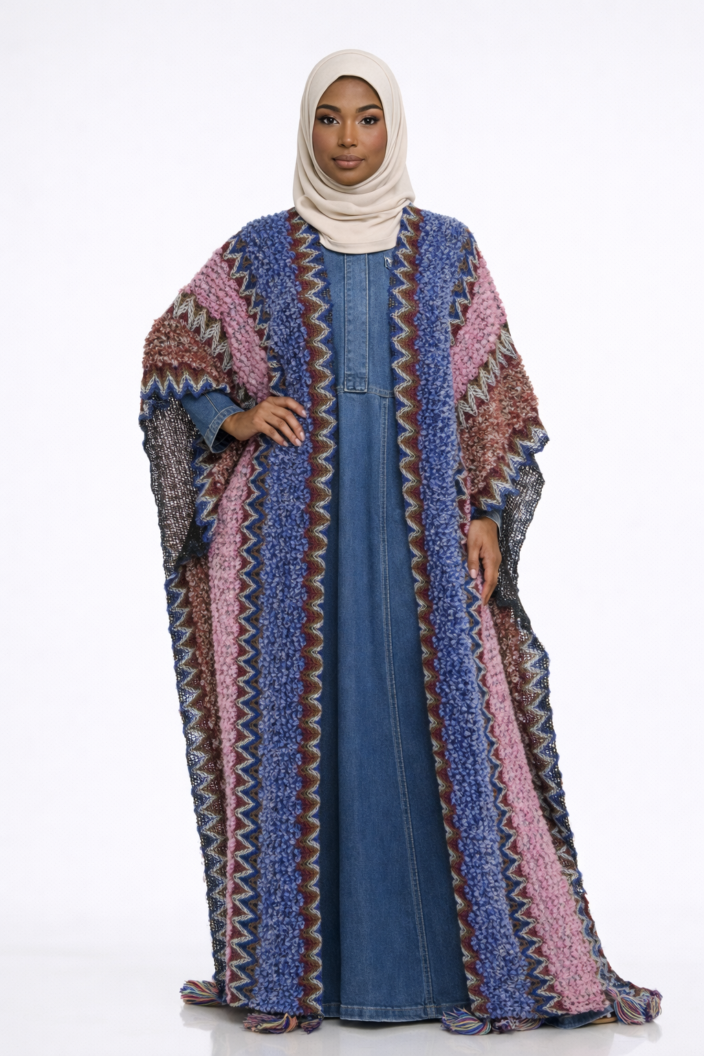 Sahara Sunset Knit Cardigan | Multicolor Modest Kimono – Brand B Curated
