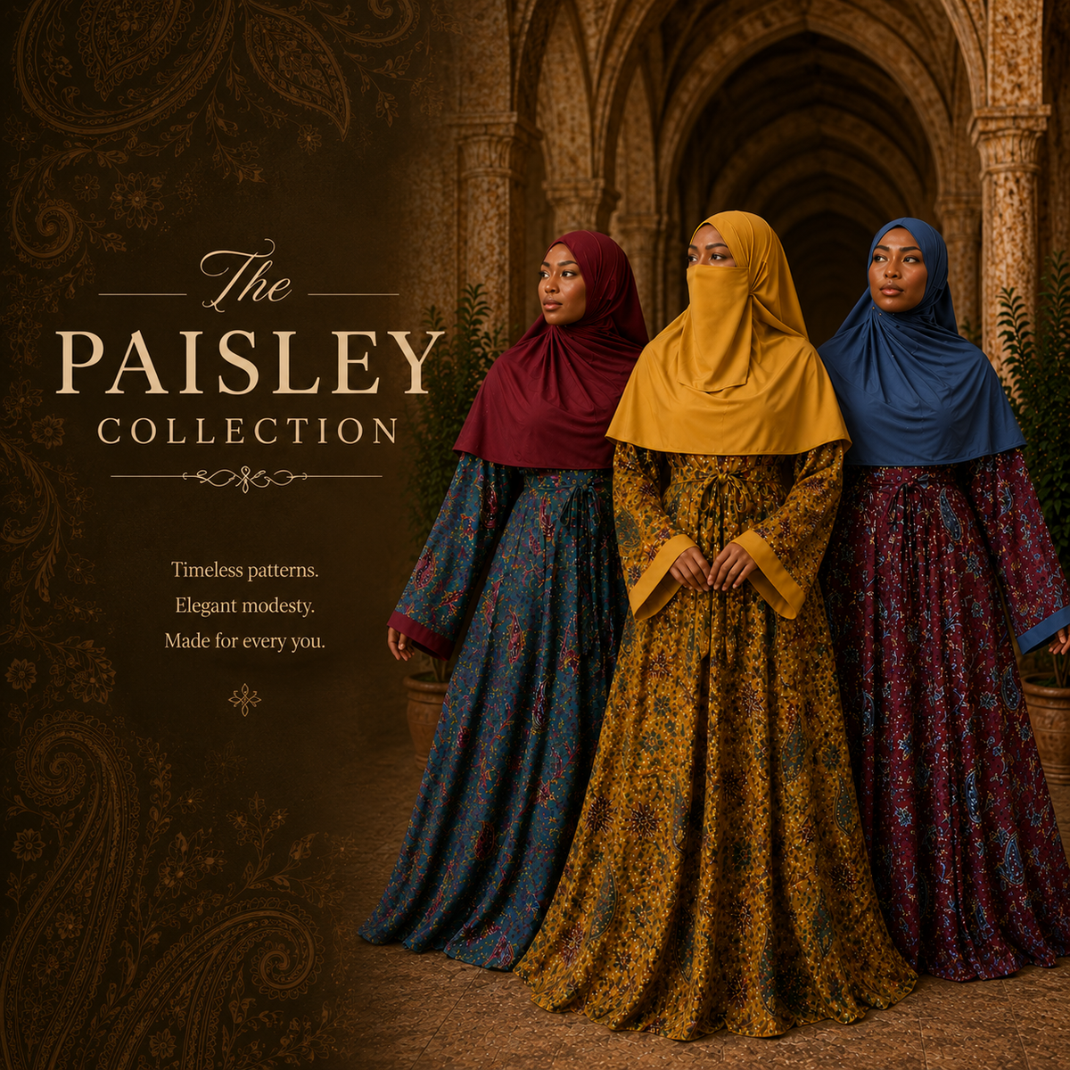 Bayisli (Paisley) Burgundy | Raha
